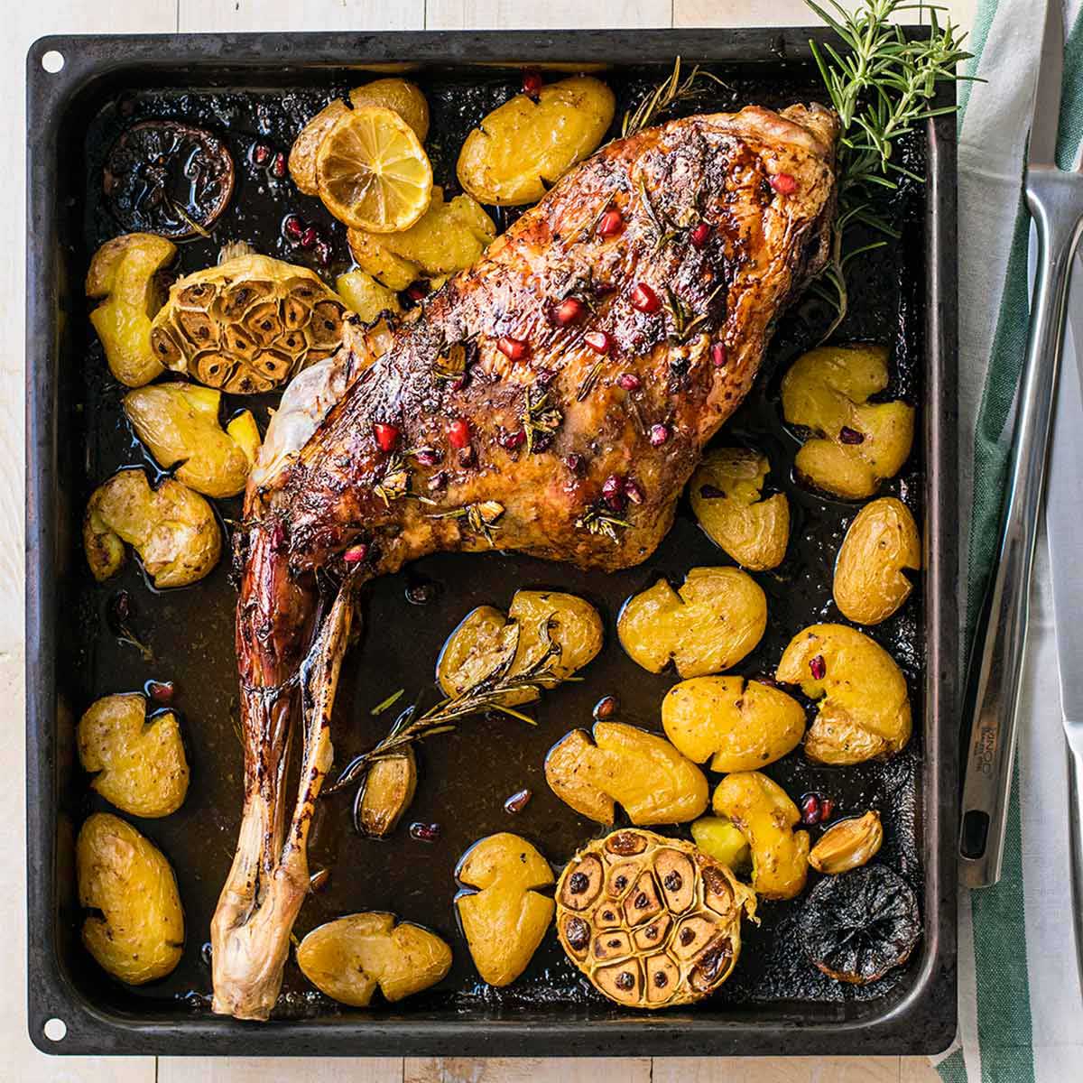 Greek roasted goat (or lamb) leg recipe