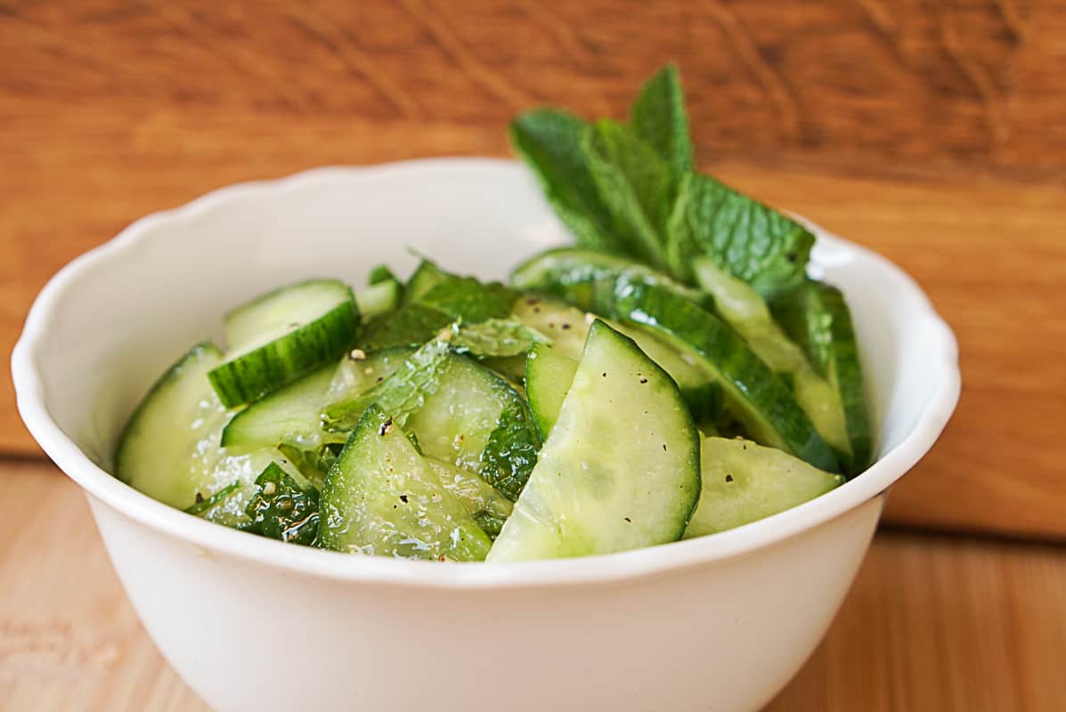 Fresh And Tangy Moroccan Cucumber Salad With Mint